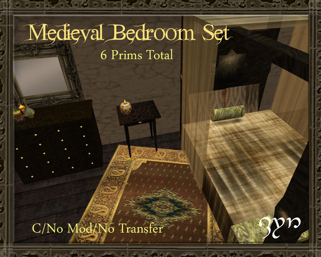 Zyn ~ 6 Prim Medieval Bedroom Set
