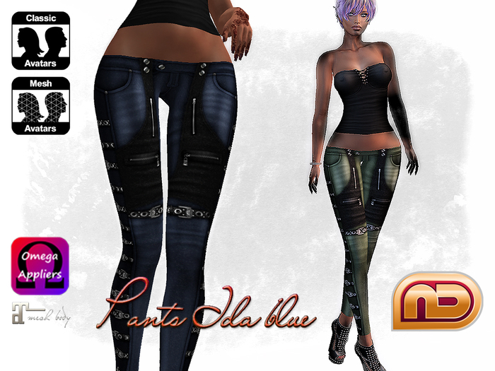 [NetLife Design] Pants Ida blue + Appliers