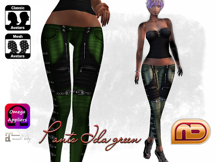 [NetLife Design] Pants Ida green + Appliers