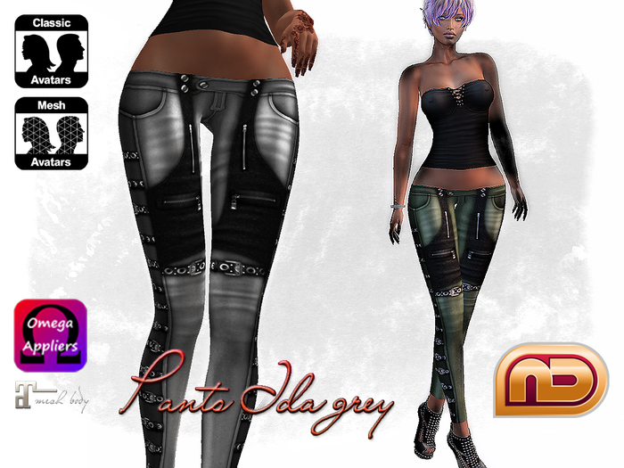 [NetLife Design] Pants Ida grey + Appliers