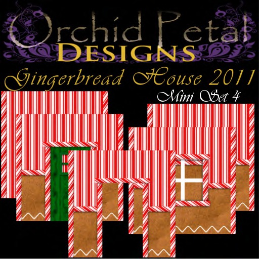 -OPD- Gingerbread House 2011 Textures - Mini Set 4 Box