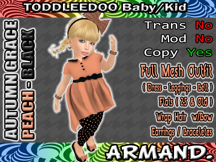 --ARMAND-- AUTUMN GRACE - PEACH-BLACK