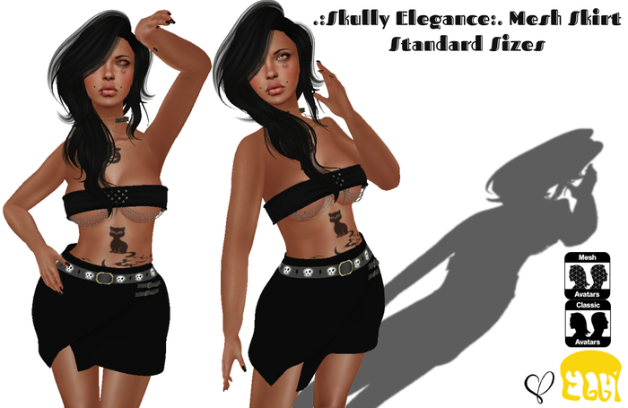 .:Skully Elegance:. Mesh Skirt