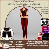 Freya's Fashions Olivia Outfit (Red & Black) 