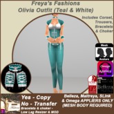 Freya's Fashions Olivia Outfit (Teal & White)