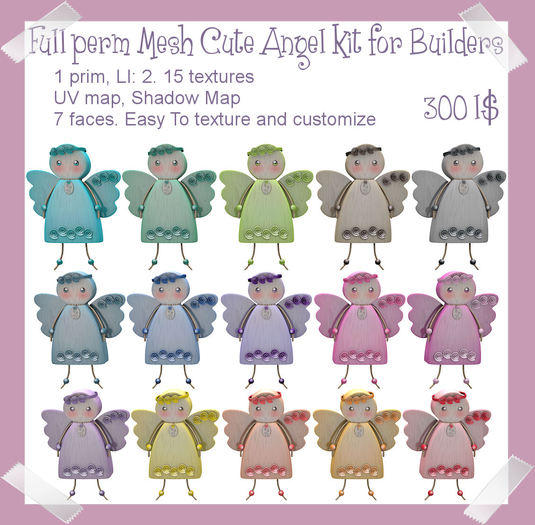 Second Life Marketplace - Full Perm MESH Cute Angel kit for builders