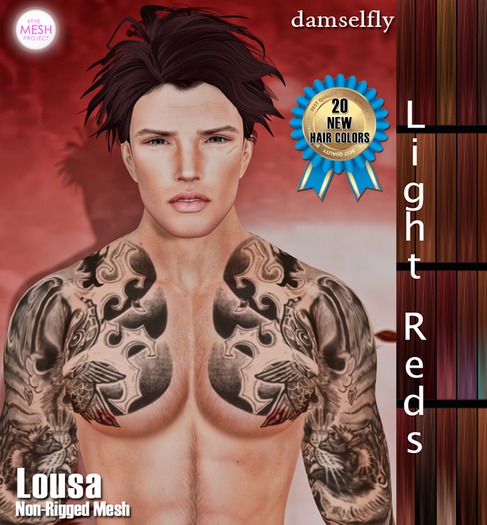 **DD**Damselfly Lousa Non-Rigged Mesh Light Reds