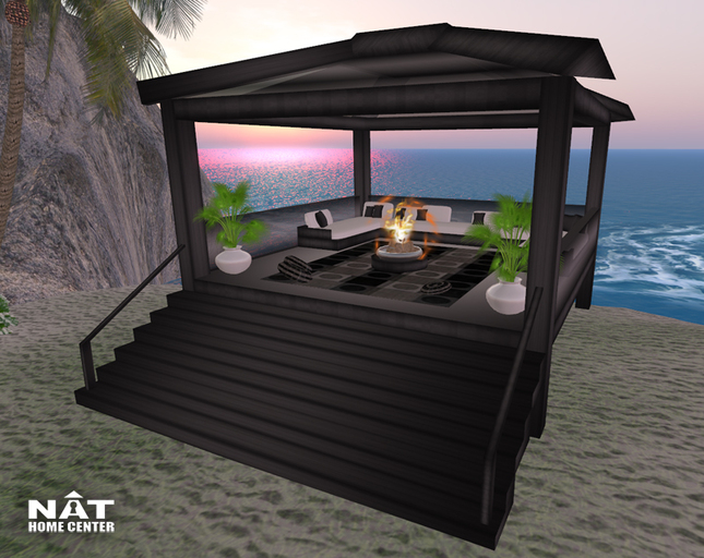 NHC DARK LOUNGE DECK WITH FIREPLACE