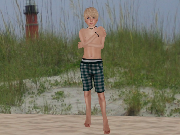 <Caeran> Blue Plaid Swimsuit Boxed