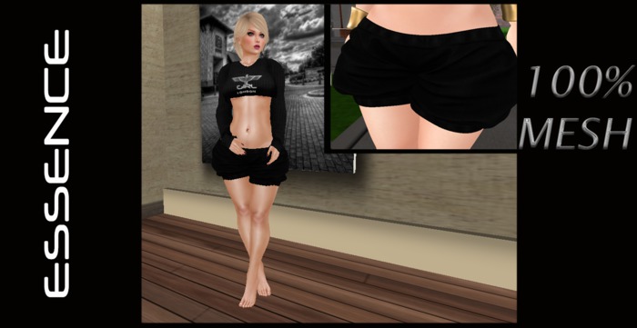 :ESSENCE:Balloon Shorts black