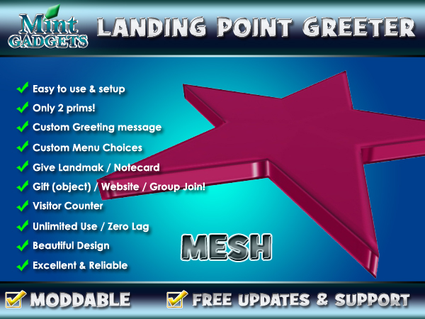 Star Landing Point Greeter & Menu Giver - Pink