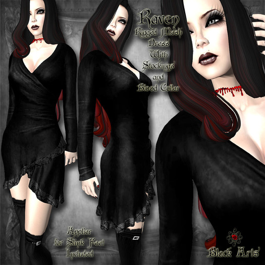 ~Black Arts~Raven Outfit Rigged Mesh