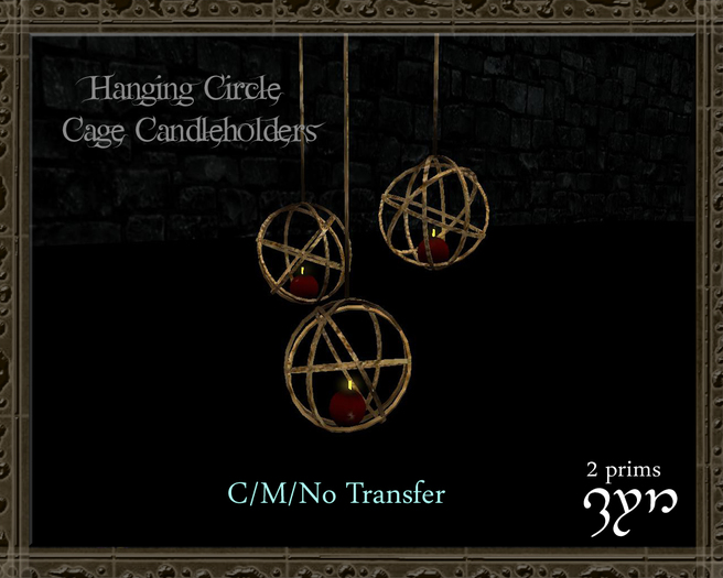 Zyn ~ Hanging Circle Cage Candleholders