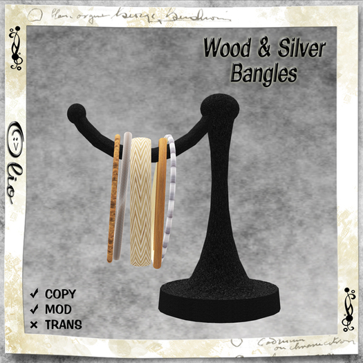 Bangles - Wood & Silver