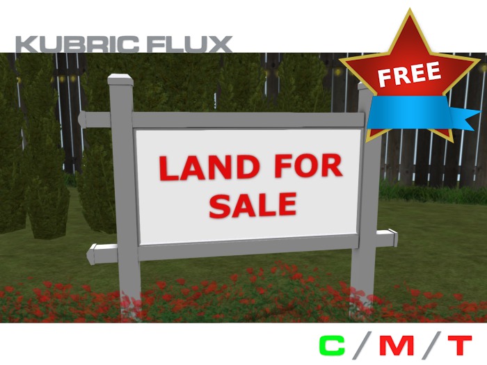 Second Life Marketplace KUBRIC FLUX Land For Sale Sign