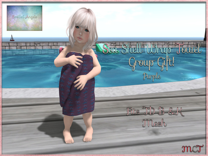 [S][A] Sea Shell Wrap Towel - Purple
