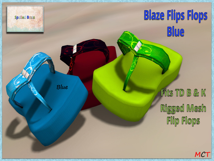 [S][B] Blaze Flip Flops - Blue