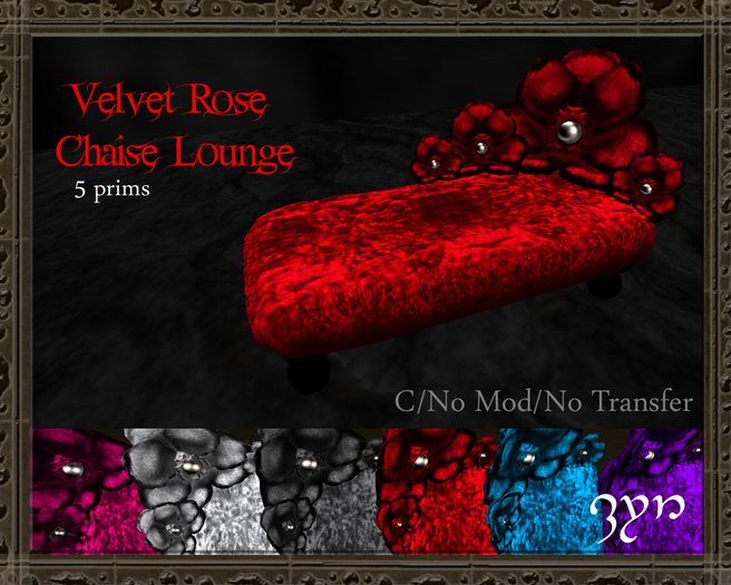 Zyn ~ Velvet Rose Chaise Lounge