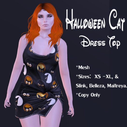 Dress Top: Halloween Cat
