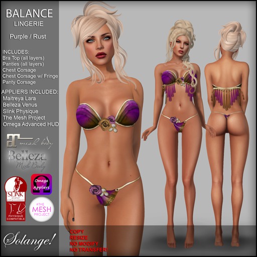 *Solange!* Balance Lingerie - PURPLE/RUST