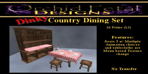 -OPd- Dinky Country Dining Set