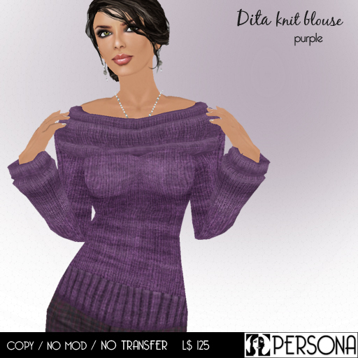 *PERSONA* Dita knit blouse - purple (;D)