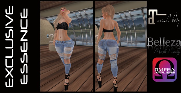 :ESSENCE:Ripped jeans&leather top