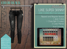 Addams // Lixie Ripped Skinny Jean & Chain Belt // Black