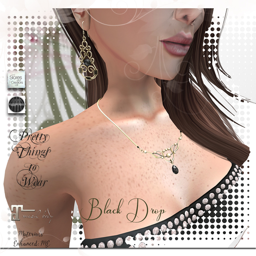 .::Pretty Things::.  Black Drop Necklace & Earrings  Rev.