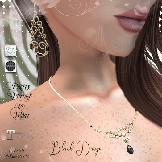 FIve Minute Vanish -- Black Drop Necklace & Earrings **DEMO**