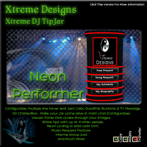 Xtreme DJ TipJar The Neon Live Performer 