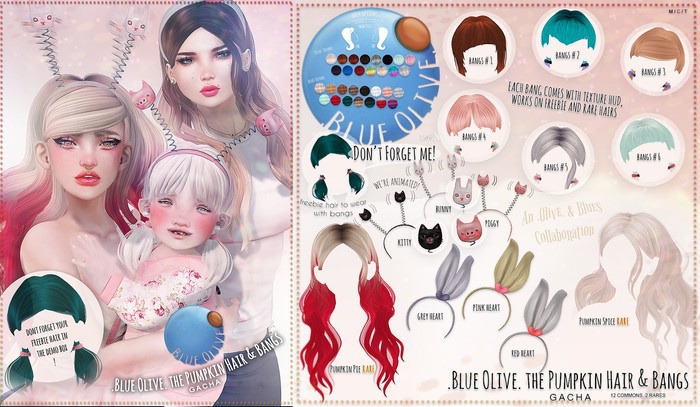 .Blue Olive. the Pumpkin Hair Gacha - Red Heart Headband [Rez]