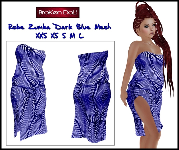 *~BroKenDoLl~* Robe Zumba Monochrome Dark Blue Box