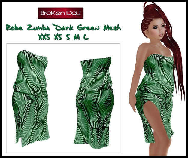 *~BroKenDoLl~* Robe Zumba Monochrome Dark Green Box