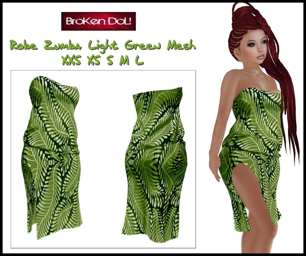 *~BroKenDoLl~* Robe Zumba Monochrome Light Green Box