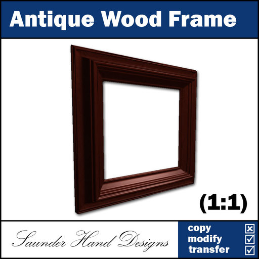 Antique Wood Frame - 1 Prim Sculpted Frame (1.0 ratio)