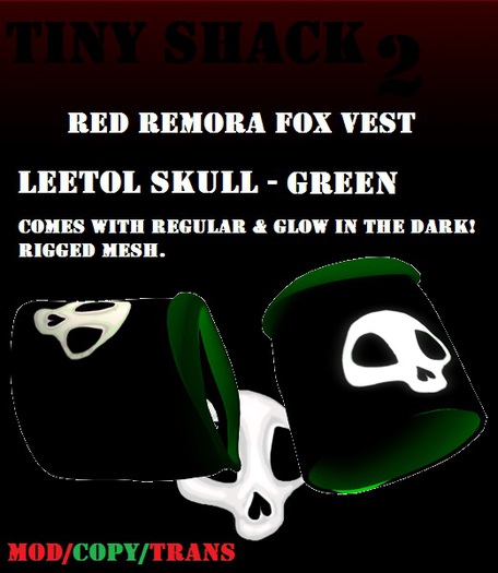 Leetol Skull Fox Vest - Green