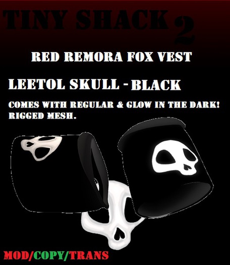 Leetol Skull Fox Vest - Black