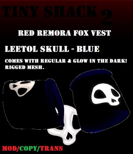 Leetol Skull Fox Vest - Blue