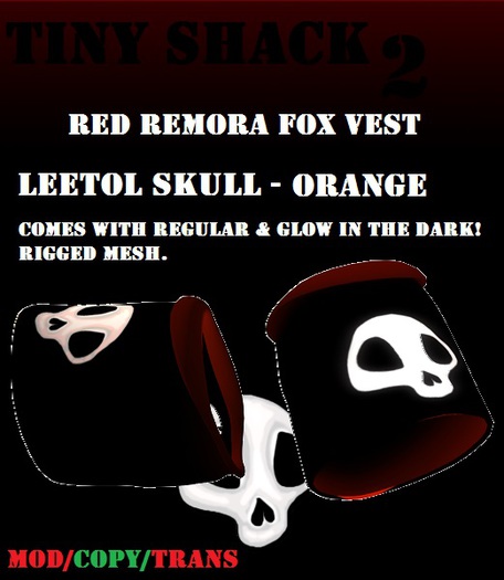 Leetol Skull Fox Vest - Orange