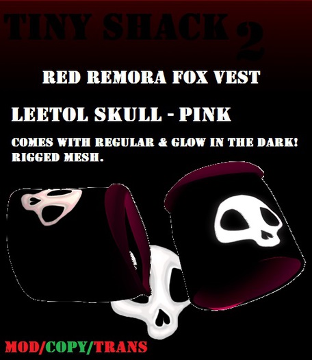 Leetol Skull Fox Vest - Pink