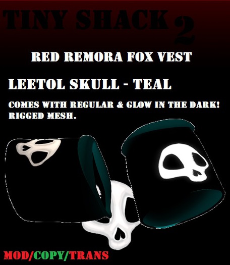 Leetol Skull Fox Vest - Teal