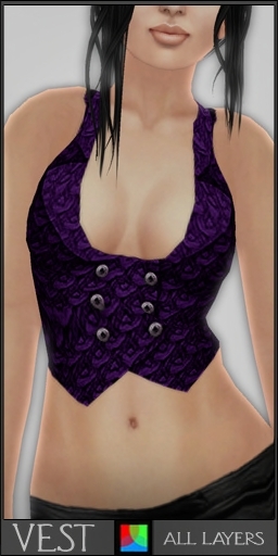 (PixelDolls) . Indigo . Short Vest .