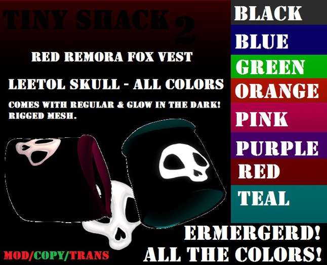 Leetol Skull Fox Vest - ALL THE COLORS [Save $L200!]