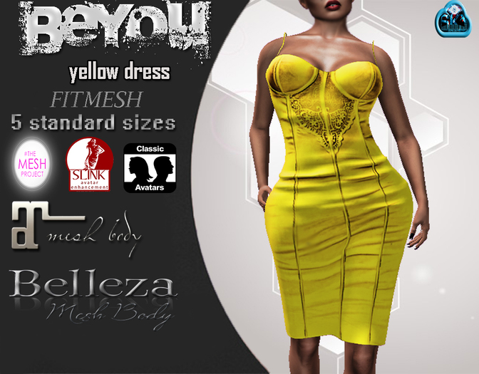 ::::BeYou::::Yellow ~Dress~Shopping Bag:::