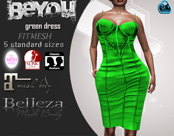::::BeYou::::Green~Dress~Shopping Bag:::