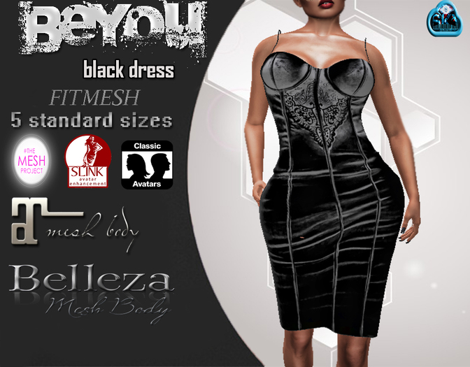 ::::BeYou::::Black~Dress~Shopping Bag:::