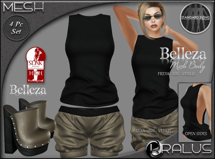 ::KRALUS:: Mesh : Malia : Black/Taupe 