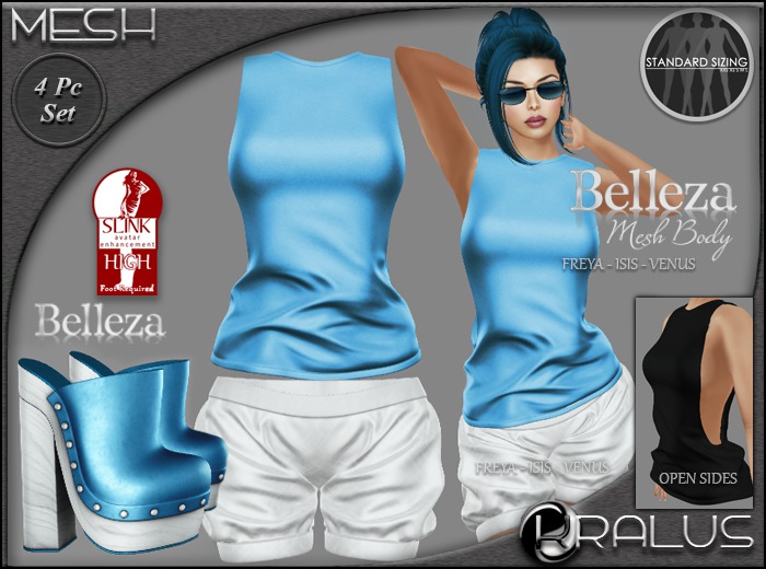 ::KRALUS:: Mesh : Malia : Blue/White 
