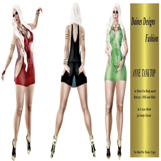 Daines Designs - Tank Top Anne - yellow (in mesh)